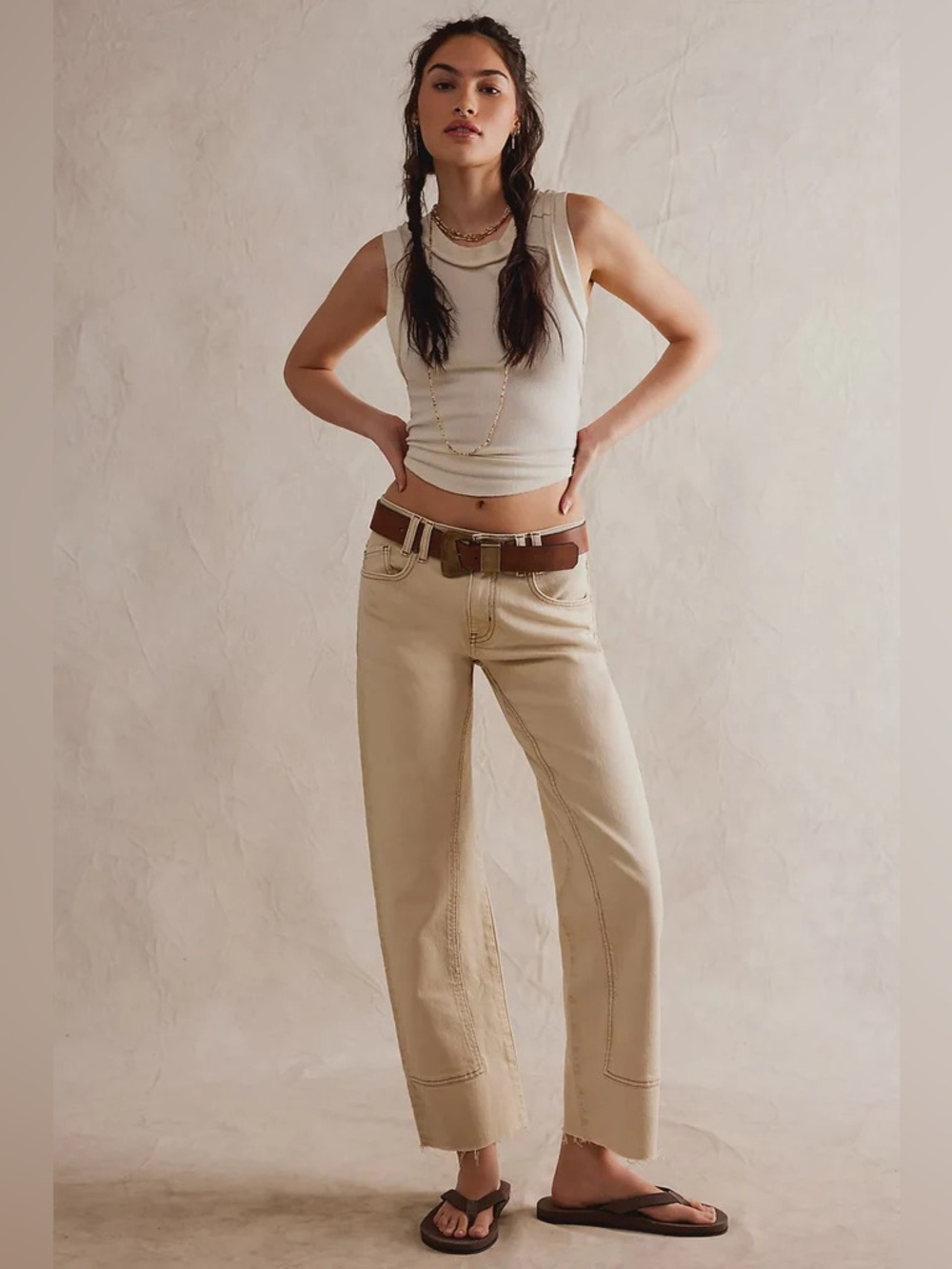 Free people we the free risk taker jeans in ecru size 31